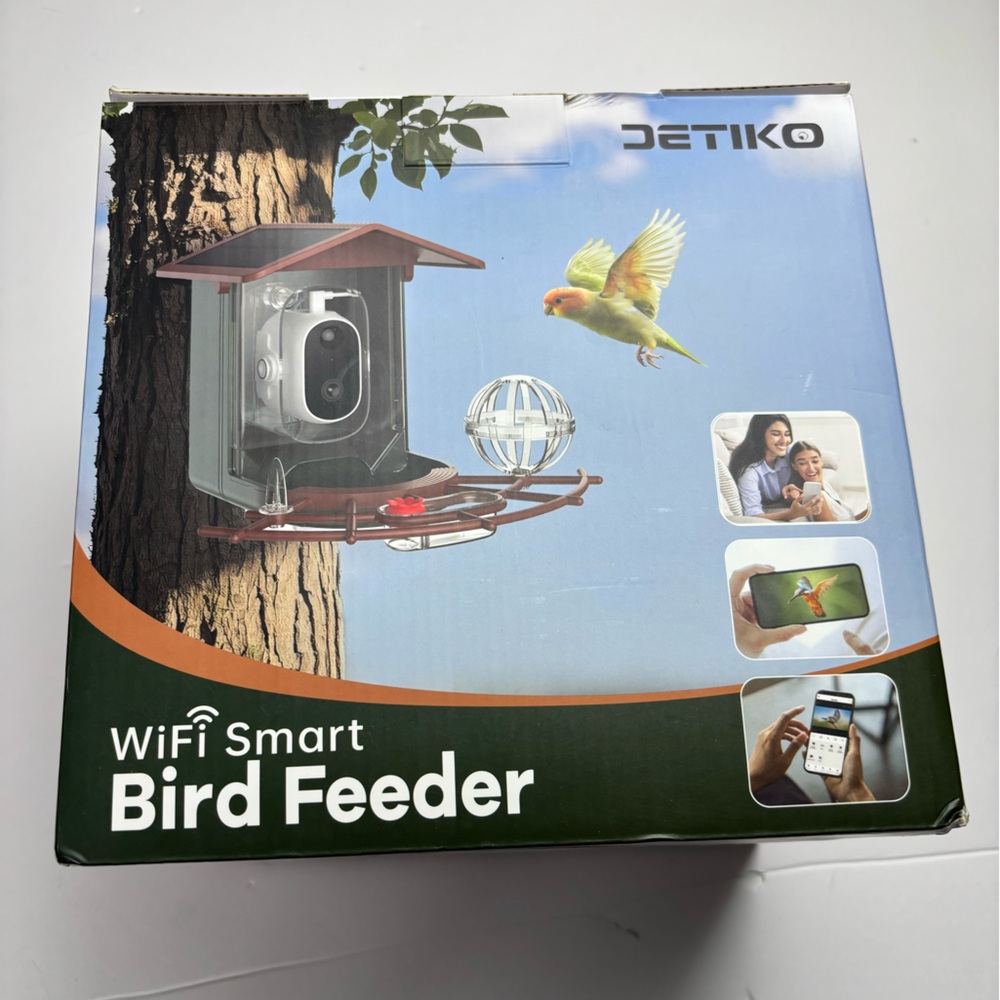 DETIKO Bird‎ Feeder with Camera, 2K HD 147° Wide Angle, Live View, Solar Powered